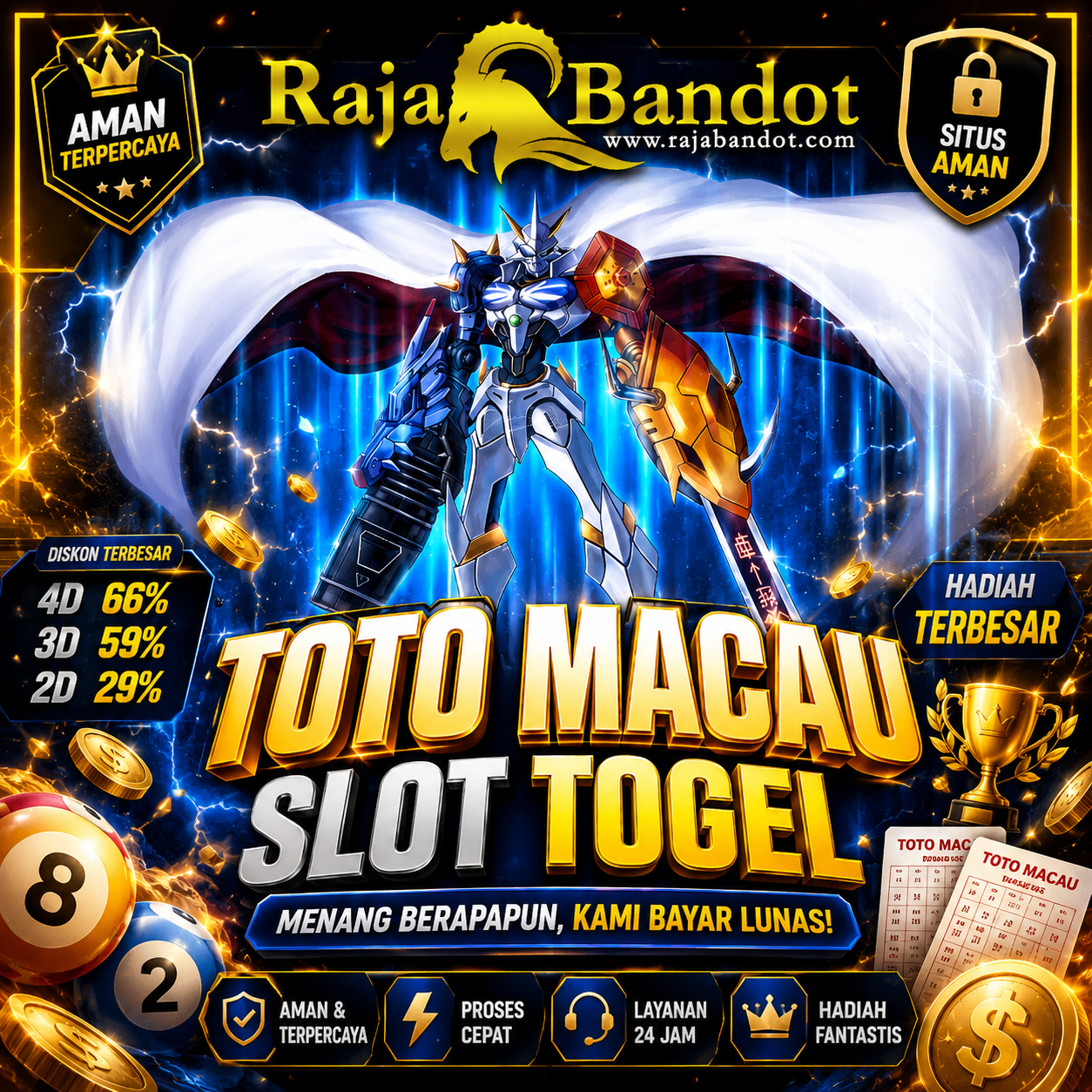 RAJABANDOT ✈️ Situs Toto Macau Slot & Link Togel 4D Menang Dibayar Lunas!
