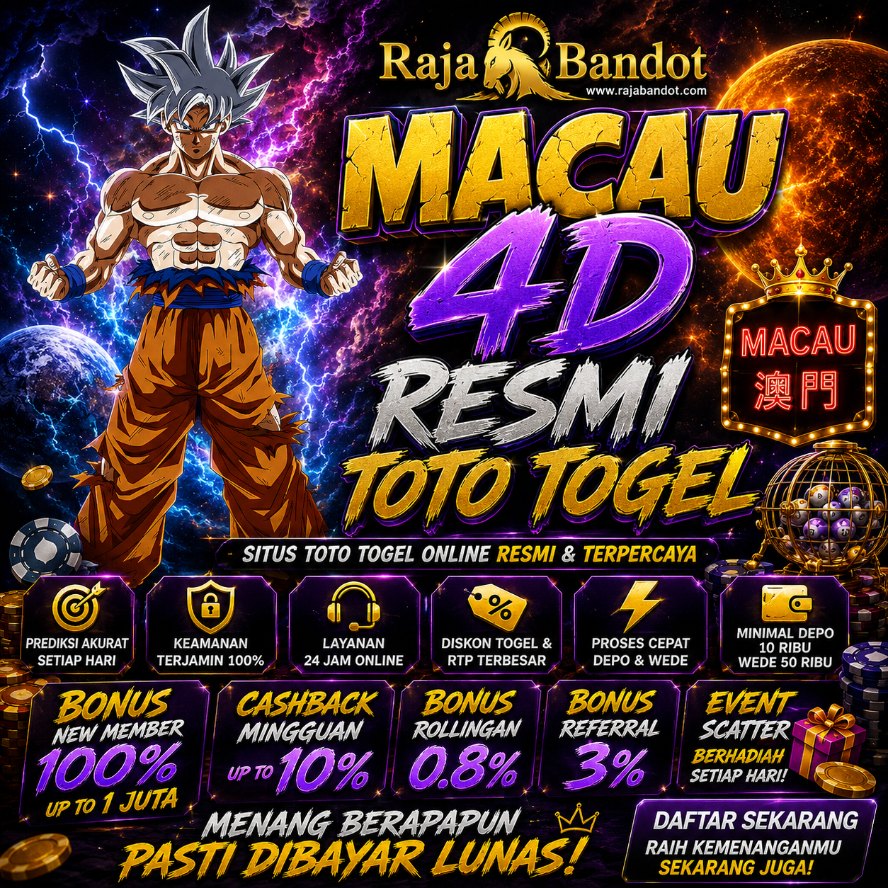 RAJABANDOT 🛩️ Link Macau 4D Resmi Berhadiah Toto Togel Scatter Terbesar