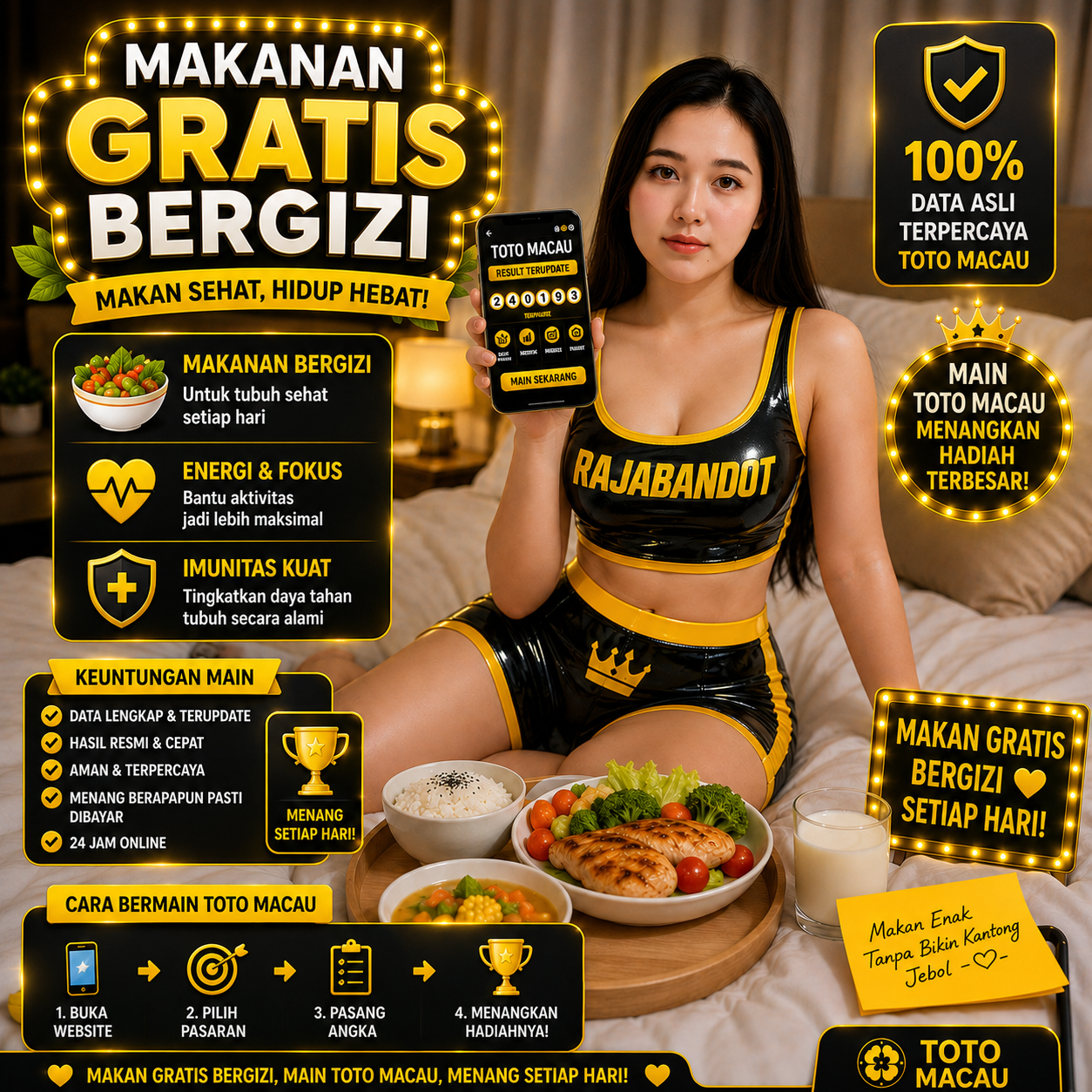 RAJABANDOT @ Makanan Bergizi Gratis, Sambil Makan Sambil Main Toto Macau