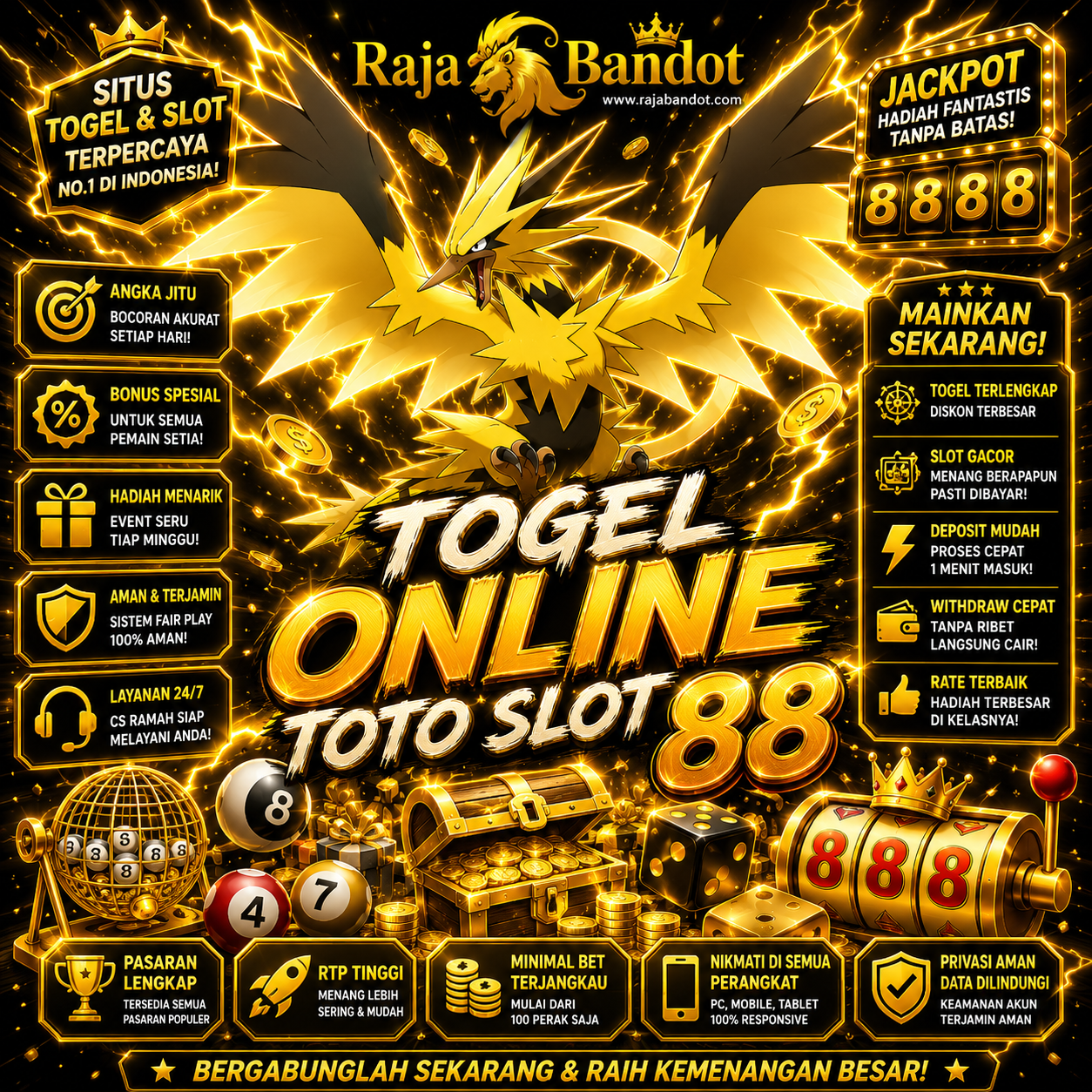 RAJABANDOT 🕯️ Togel Online Jackpot Dengan Toto Slot88 Paling Besar No.1