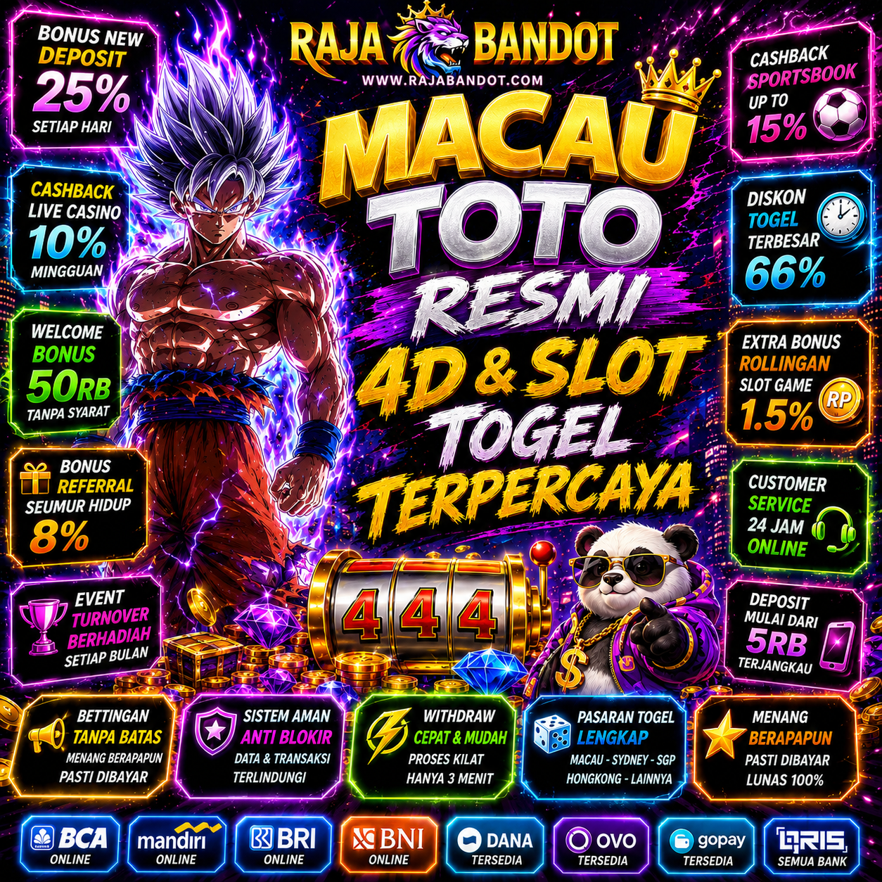 RAJABANDOT ✈️ Macau Toto Resmi & Slot Togel 4D Terpercaya No.1